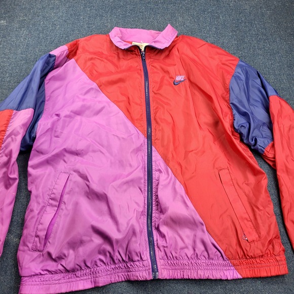 Nike Other - Vintage Nike 90s Colorblock Windbreaker Jacket Red Purple Blue Grey Label Large